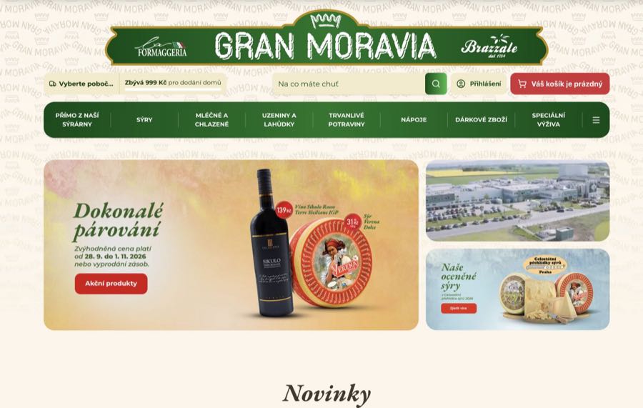 E-shop La Formaggeria Gran Moravia